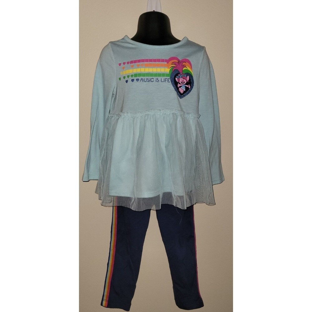 Girls Dreamworks Trolls Size 3T Blue 2 Piece Outfit